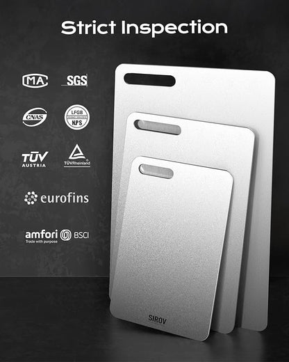 Titanium Cutting Board, 100% Pure Titanium Cutting Boards For Kitchen, Best Non Toxic titanium chopping board, Dishwasher safe, Hygiene and Durability for Meat, Fruit, and Vegetables (12.5L*8W)