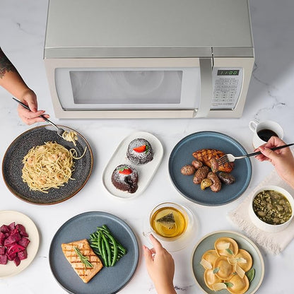 Farberware 1.3 Cu. Ft. Countertop Microwave Oven – 1100 Watts Power, Smart Sensor Auto Cook Settings, Defrost, Easy Clean and Child Safety Lock - White Platinum