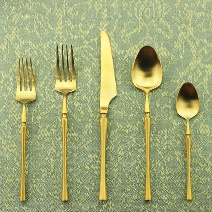 Gugrida Unique & Beautiful Flatware Set - 20 Piece Iridescent Silverware Sets | 18/10 Stainless Steel Reusable Cutlery Set | Gold Utensils Service For 4 with Dessert Fork, Knife, Spoon, Dinner Fork
