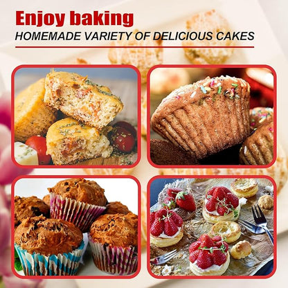 24 Cups Cupcake Pan,Mini Silicone Muffin Pan,Nonstick Food Grade Silicone Baking Cups,Great for Making Muffin Cakes, Tart, Bread - 2 PCS