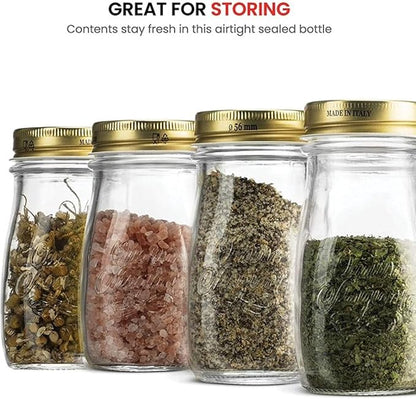 Bormioli Rocco Quattro Stagioni 13.5 Oz. Bottles (Set of 12) - Vacuum‑Seal Glass Canning & Beverage Bottles with Twist‑Top Lid - Clear Lead‑Free Glass for Jams, Sauces, Drinks & Gifts - Made in Italy