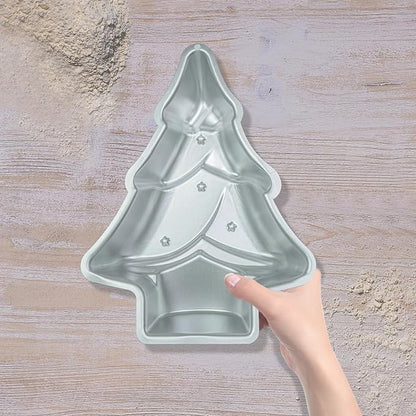 Christmas Tree cake pans set of 2，Christmas Tree Shaped cake pan,12 Inch Aluminum Christmas Tree Cake Tin,For Christmas Cake，silver