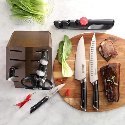 Cangshan HELENA Series German Steel Forged Knife Block Set (10-Piece, Black)