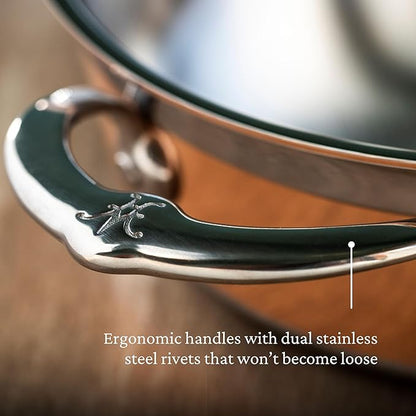Hestan - CopperBond Collection - 100% Pure Copper Essential Pan, Induction Cooktop Compatible, 5 Quart