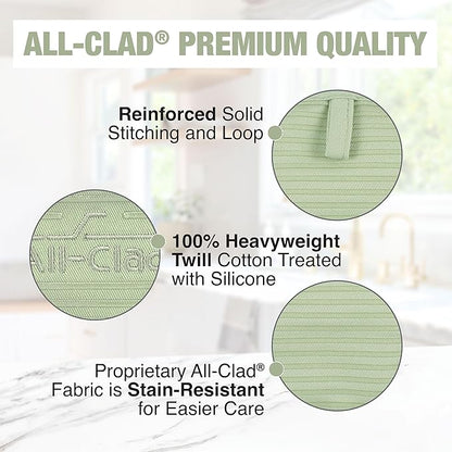 All-Clad Premium Pot Holder & Hot Pad: Heat Resistant to 500 Degrees - 100% Cotton, 10"x6.25" Hot Pad for Kitchen and Barbeque, (1-Pack), Fennel