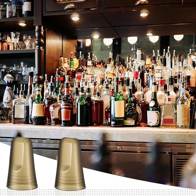 Chengu 80 Pieces Liquor Bottle Covers Pour Spout Covers Bar Toppers for Bottles Universal Pour Dispenser Dust Translucent Silicone Rubber Spout Caps for Bar Home Kitchen Tools Supplies (Champagne)