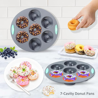 Tongjude 54 Pieces Silicone Baking Pans Set, 10 Silicone Cake Molds, Loaf Pan and Muffin Pans, Non-Stick Baking Cup, with Measuring Cups and Spoons Set, Grey