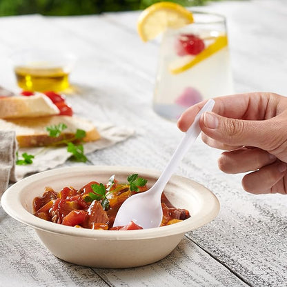 Pantry Value [400 Count] Lightweight White Plastic Tea Spoons - Disposable Cutlery for Parties, Events, and Dinner (Formerly Comfy Package)