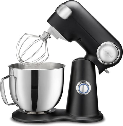 Cuisinart Stand Mixer, 12 Speed, 5.5 Quart Stainless Steel Bowl, Chef’s Whisk, Mixing Paddle, Dough Hook, Splash Guard w/ Pour Spout, Poppy Seed, SM-50PSNAS