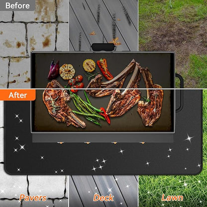 100x39 inches Extra-Large Under Grill Mats for Outdoor Grill, Double-Sided Fireproof Multi-Grill Protective Mat, Oilproof Waterproof BBQ Fire Pit Fireplace Mat