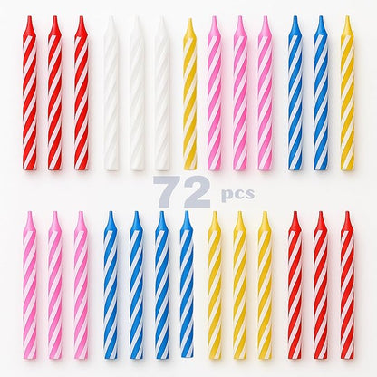 by Tugba Aydan - Birthday Candle - 72 Count Mix Color Birthday Candles for Cake, Cake Candle for Birthday, Party Small Candles