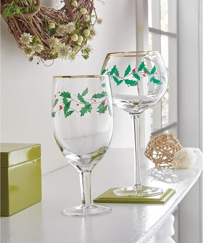 Lenox 849606 Holiday 4-Piece Iced Beverage Glass Set, Christmas Dinnerware, Hosting
