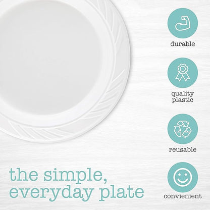PLASTICPRO 400 Count Disposable 6 Inch White Plastic Dessert Plates