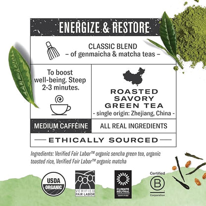 Numi Organic Green Tea Variety Pack, 18 Count Box (Pack of 3), 52 Tea Bags Total