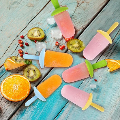 Miaowoof Silicone Popsicles Molds for Toddlers, 8-Cavity Non-BPA Premium Silicone Small Popsicle Molds, Ice Pop Mold with 8 Colorful Reusable Sticks for Kids (Pink)