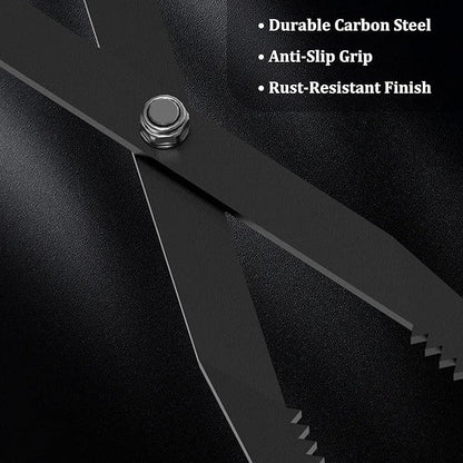 Heavy Duty Fire Tongs Firewood Grabber Tool with Scissor Shape Serrated, Bonfire, Campfire Fire Pit Log Claw Tongs (Black)