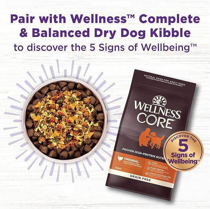 Wellness Bowl Boosters, Dog Food Topper for Small, Medium, & Large Breeds, Grain Free, Natural, Freeze Dried, Digestive Health Chicken, 4 Ounce Bag (Pack of 1)
