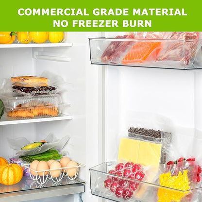 Bonsenkitchen Vacuum Sealer Bags,400 Quart 8" x 12" Precut Food Sealer Bags, Commercial Grade, BPA Free, Heavy Duty, Customized Size Vacuum Bags for Vac Storage, Meal Prep or Sous Vide Cooking, VB14