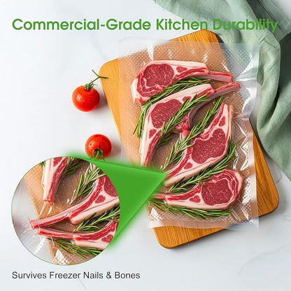 3Pack 11" x 10' Vacuum Sealer Bags Rolls,BPA Free,Heavy Duty,Leak-proof, Puncture Prevention,Freezer & Sous Vide Safe,Compatible with all vacuum sealer machines