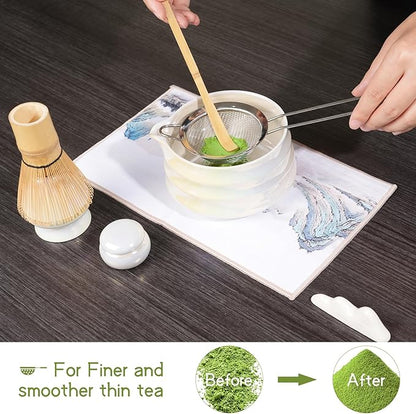 8Pcs Matcha Whisk Set, Iridescence Matcha Making Tools Accessories Kit with Bamboo Matcha Whisk,Bowl,Spoon,Sifter and Holder, Gifts for Matcha Lovers on Christmas, Birthday, Teacher's Day