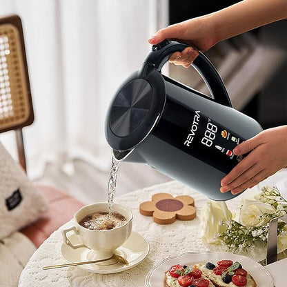 1.7L Electric Kettle, Stainless Steel Interior, 1500 Watt, Fast Boiling Water Boiler, LED Display, Temperature Control, Keep Warm, Auto Shut-Off, Boil-Dry Protection, Double Wall Cool Touch, Cordless