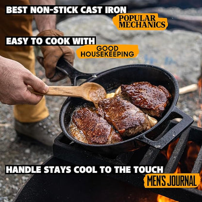 Stargazer 13.5-Inch Cast Iron Skillet | Made in USA, Seasoned, Premium Frying Pan for Grilling, Searing, Baking & More – Durable Cast Iron with Smooth Cooking Surface