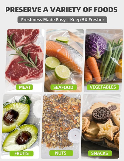 Vacuum Sealer Bags, Reusable Vacuum Zipper Bag, BPA Free Heavy Duty Vacuum Storage Bag for Food 15 Bags (15 Medium Bags (10.24x11.02 in))