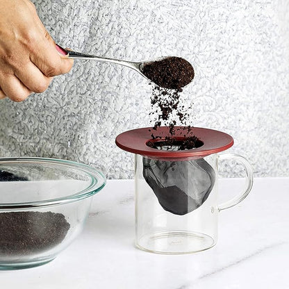 Primula Brew Buddy Portable Pour Over, Reusable Fine Mesh Filter, Dishwasher Safe, Single Serve Coffee or Tea at Any Strength, Ideal for Travel or Camping, Red, 2-Pack