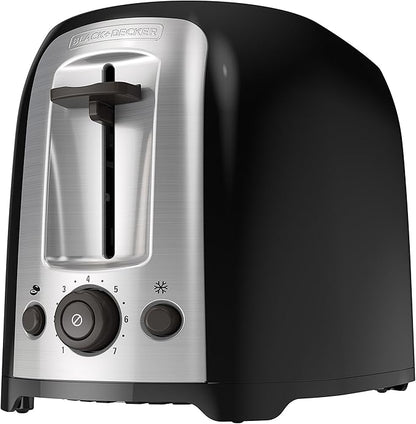 BLACK+DECKER 2-Slice Toaster, TR1278BD, Extra Wide Slots, 7 Shade Settings, 850 Watts, Frozen and Bagel Buttons