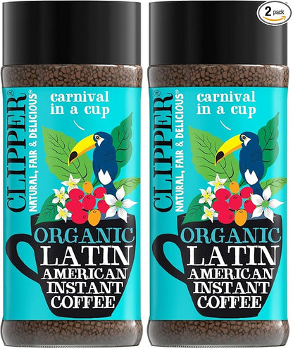 Clipper Coffee: Organic Latin American Instant Coffee – Medium Roast Coffee, Freeze Dried & Ethically Sourced – 100g (3.53oz) (Pack of 2)
