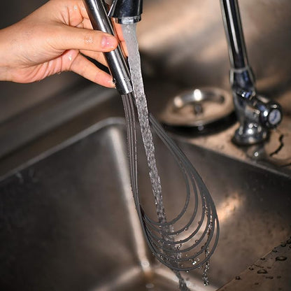 Flat Whisks Stainless Steel,3 Pack 10''+11''+12'' Set Premium Sturdy-6 Silicone Heads Non Stick Wires Whisk for Blending Beating Stirring Kitchen Cooking Color Grey by Jell-Cell