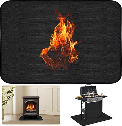 48×30 Inch Hearth Rug Fireproof, Under Grill Mats for Outdoor Grill, Fireproof Rugs for Fireplaces, Grill Mat Oil-Proof Water-Proof Protector for Decks, Patios and Indoor Grill