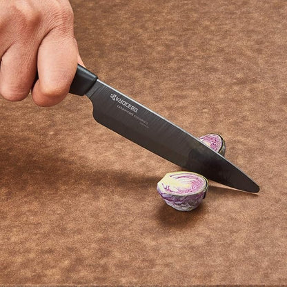 Kyocera’s Revolution 4-Piece Ceramic Knife Set: Chef Knife For Your Cooking Needs, Includes 6"Chef's Santoku, 5.5" Santoku, 4.5" Utility & 3" Paring Knives, Black