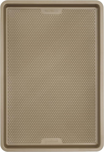 GoodCook BestBake Nonstick 10" x 15" Textured Carbon Steel Cookie Sheet, Medium Baking Tray, Scratch-Resistant Bakeware, Even Heating, Durable Bronze Nonstick Baking Sheet