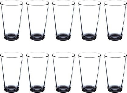 Libbey Pint Glass 16 oz. Set of 10, Bulk Pack - Beer Glasses, Heavy Duty Drinkware - Black