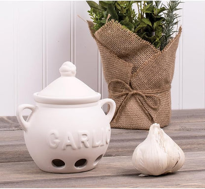 Fantes Garlic Keeper, Unglazed Ceramic, The Italian Market Original since 1906