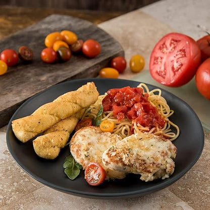 Carlisle FoodService Products Ridge Reusable Plastic Plate Dinner Plate for Home and Restaurant, Melamine, 10.5 Inches, Slate, (Pack of 12)