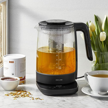 ZWILLING Enfinigy Glass Kettle, Tea Kettle, Black