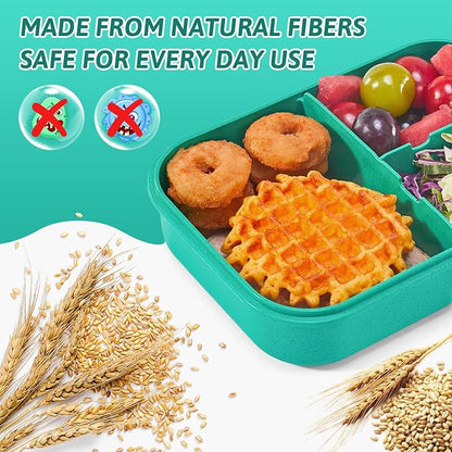 MISS BIG Bento Box for Kids, Leakproof Lunch Box, No BPAs & Chemical Dyes, M/W, D/W & Fridge Safe (1150ml Green)