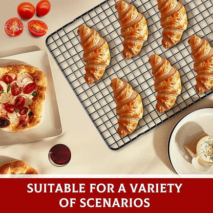 Baking Sheet with Rack Set - 3 Baking Sheets + 3 Cooling Racks, Carbon Steel Cookie Sheets & Cooling Racks in Multiple Sizes, Thickened & Warp-Resistant, Dishwasher Safe