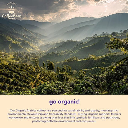 Coffee Bean Direct Organic Fair Trade Dark Ethiopian Yirgacheffe, Whole Bean Coffee, Dark Roast, 2.5 Pound Bag (Pack of 1)