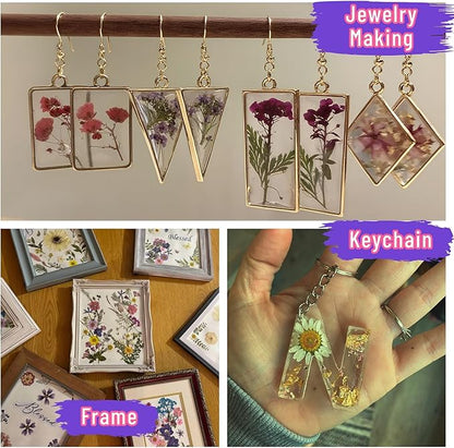 160 Pcs Dried Pressed Flowers with Tweezers for Crafts, Dried Flowers for Resin Crafts for Jewelry Making for Candle Making for Wedding Card