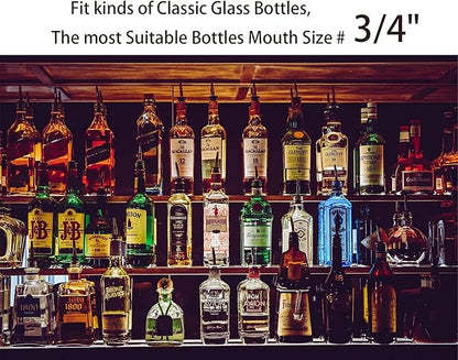 Pafusen 24 Pack Liquor Bottle Pourers, Liquor Pour Spout for Liquor Bottles, Stainless Steel Olive oil Dispenser Spout, Alcohol Pourer Spouts Dust Caps Covers, Sliver