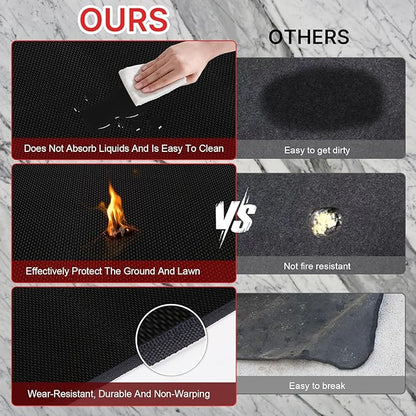 Upgrade 48 x 30 Inch Under Grill Mats for Outdoor Grill, 5-Layer Fireproof/Waterproof/Oil-Proof Grill Pad, Indoor Fireplace/Fire Pit Mat, Deck/Patio/Lawn Protector Mat for Flat Top,Smokers, Gas Grills