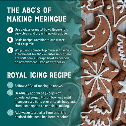 Judee's Gluten Free Complete Meringue Powder Mix - Royal Icing Mix & Cookie Decorating Supplies - Meringue Powder for Cookies & Pies - 11.4 Oz