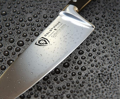 Dalstrong Chef Knife - 6 inch - Gladiator Series Elite - Forged High Carbon German Steel - Razor Sharp Kitchen Knife Gift - Full Tang - Black G10 Handle - Sheath Included - NSF Certified