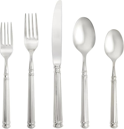 Fortessa Nyssa 18/10 Stainless Steel Hollow Handle Flatware 5 Piece Place Setting, Service for 1