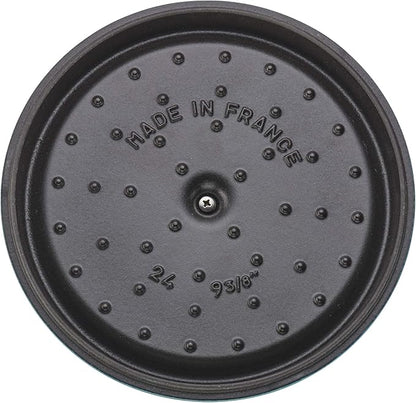 STAUB Cast Iron Round Cocotte, Dutch Oven, 4-quart, serves 3-4, Made in France, Turquoise