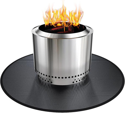 38" Fireproof Fire Pit Mat for Solo Stove Bonfire, Round Grill Mats for Outdoor Grill Deck Protector, Waterproof Pad for Solo Stove Accessories, BBQ Mat for Patio