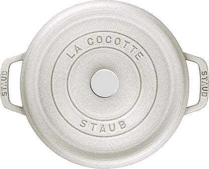 Staub Cast Iron 2.75-qt Round Cocotte - White Truffle, Made in France